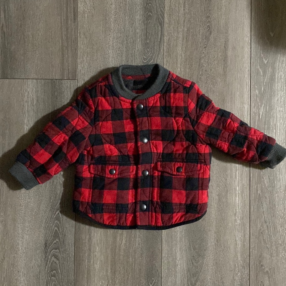 Quilted buffalo plaid jacket